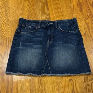 GAP Indigo Denim Mini Skirt with Raw Hem